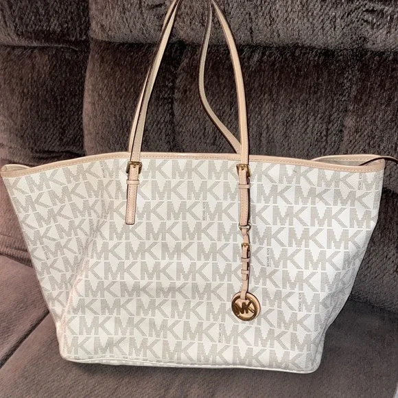 MK Canvas Mono Large Tote - Picture 2 of 10